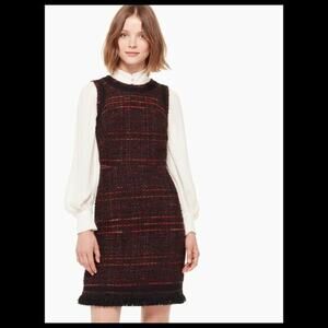 Kate Spade Women New York Multi-tweed Fringe Dress 00 NWOT